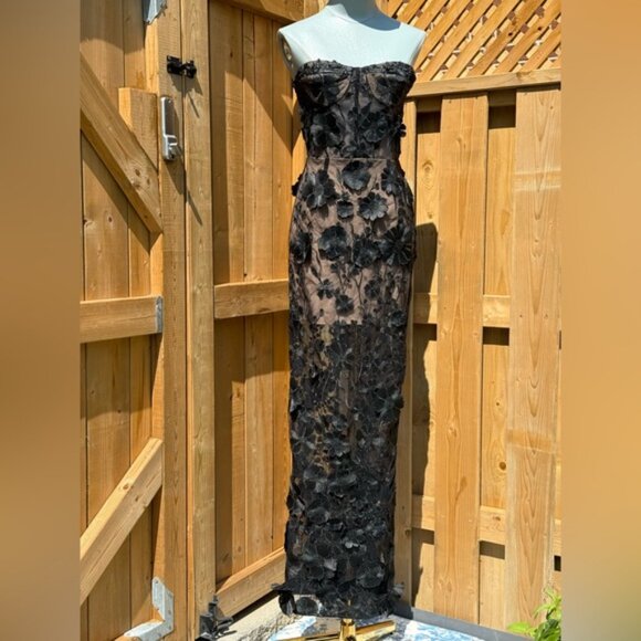 🆕 BRONX & BANCO 🧿 NWOT Jasmine Noir Floral Embroidered Maxi Dress, Sz XS US 2 - Picture 3 of 15